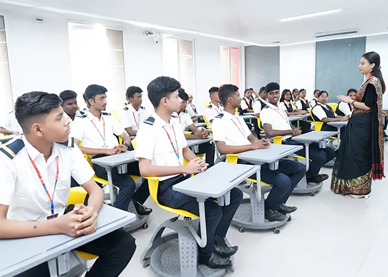 Students in a classroom setting learning about aviation, representing aviation courses in Chennai and Tamil Nadu