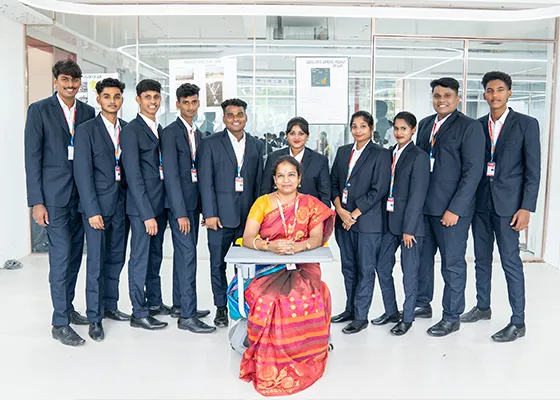 Group of students pursuing Aviation courses from the Top aviation college in chennai