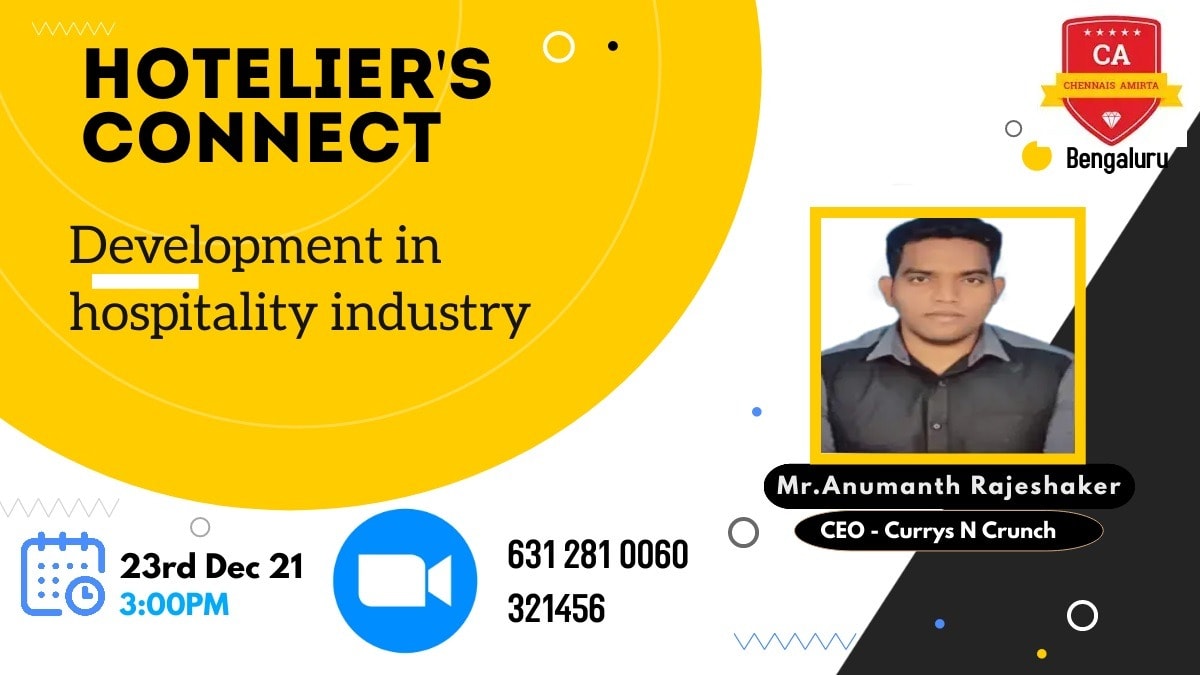 Hoteliers Connect on Development in Hospitality Industry” at Bangalore Campus