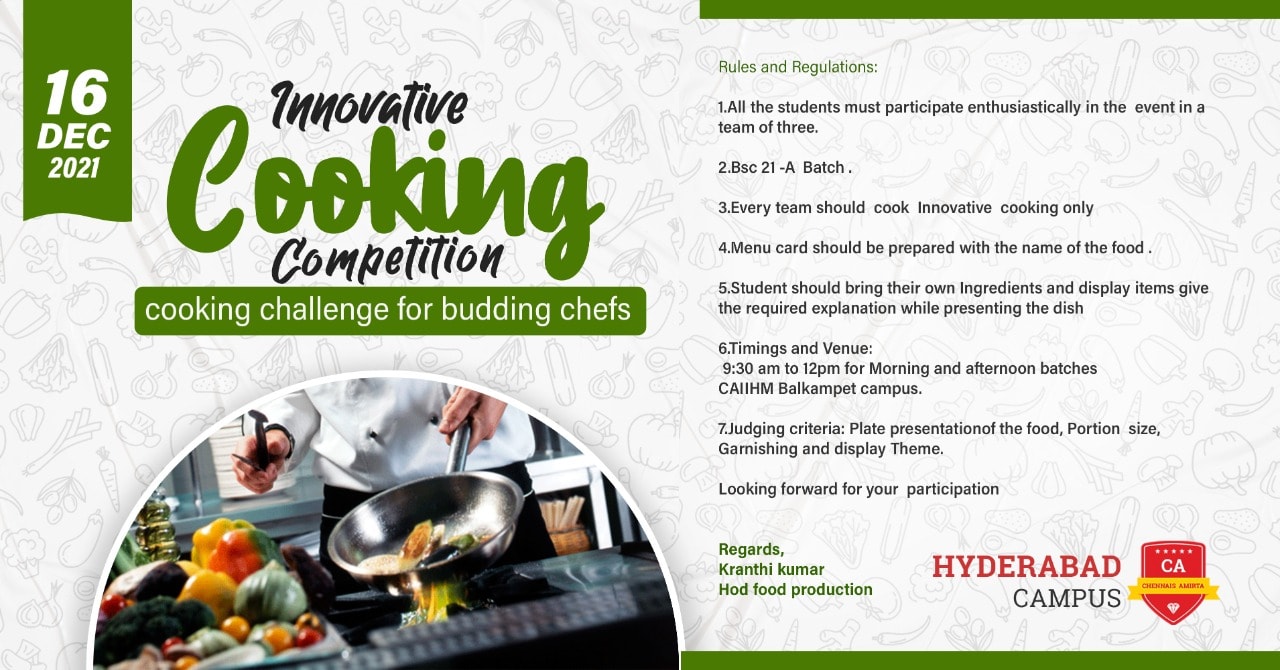 Innovative Cooking Competition at Hyderabad Campus!