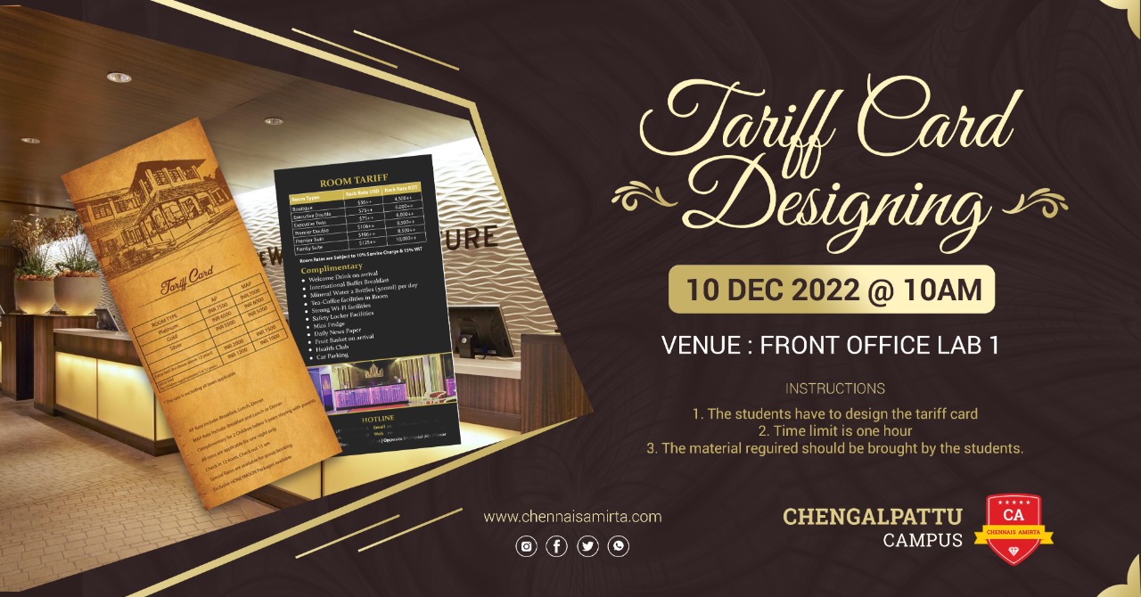 Tariff Card Designing Competition at Chengalpattu Campus