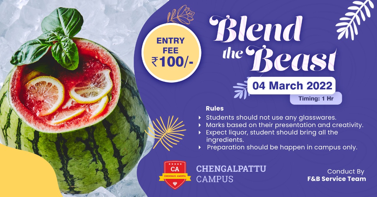 Blend the Beast Contest at Chengalpattu Campus