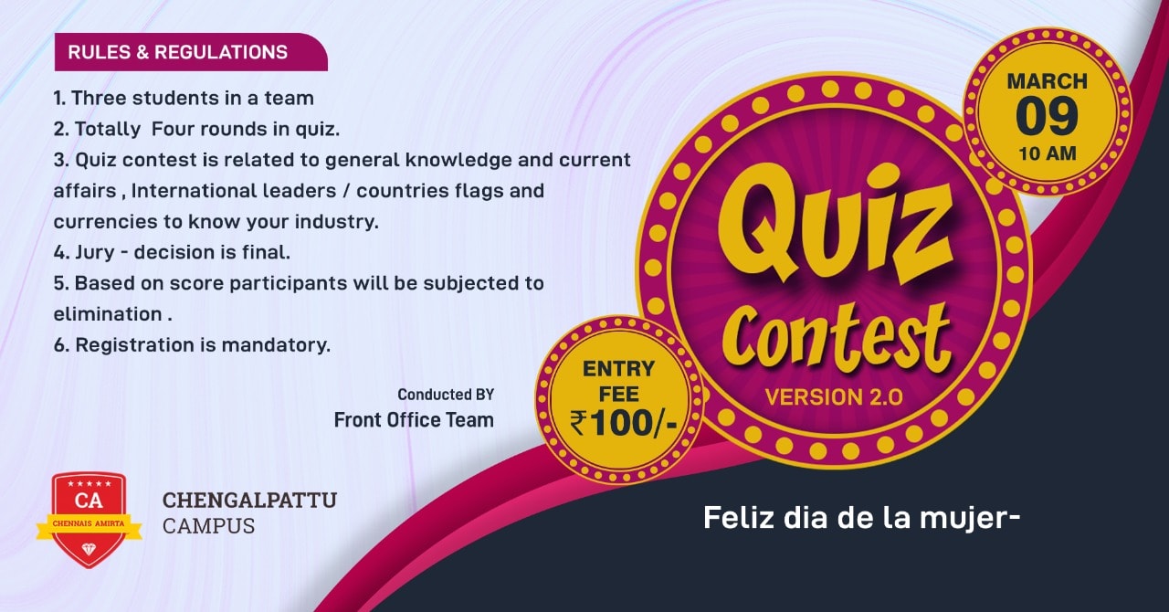 Quiz Contest at Chengalpattu Campus