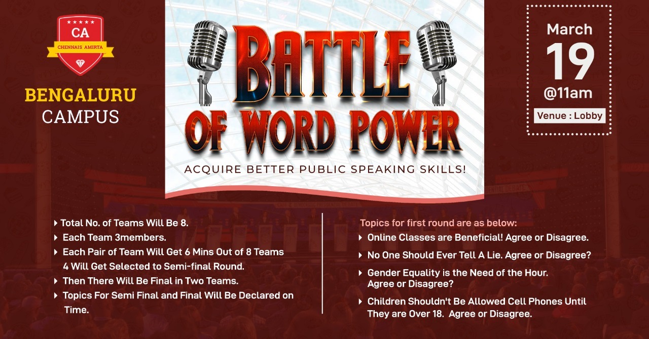 “Battle of word Power” Competition at Bengaluru Campus