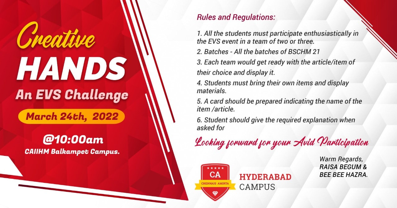 Creative Hands – An EVS Challenge at Hyderabad Campus