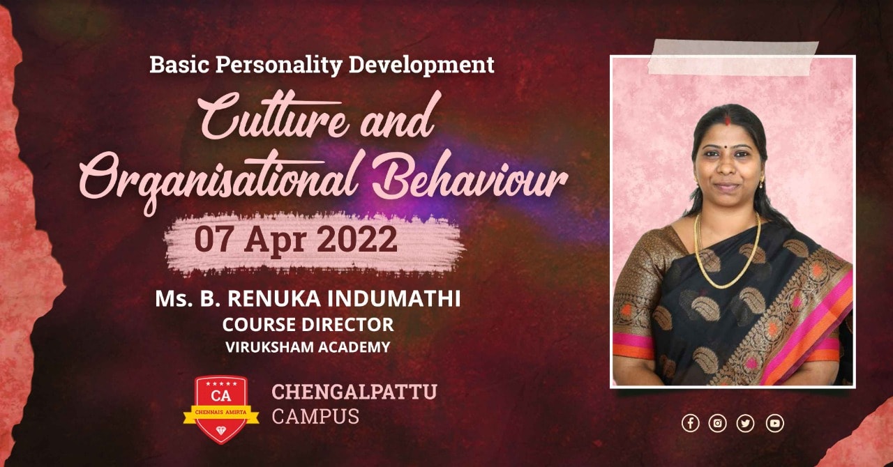 A Guest lecture on ” Culture and Organisational Behaviour” at Chengalpattu Campus