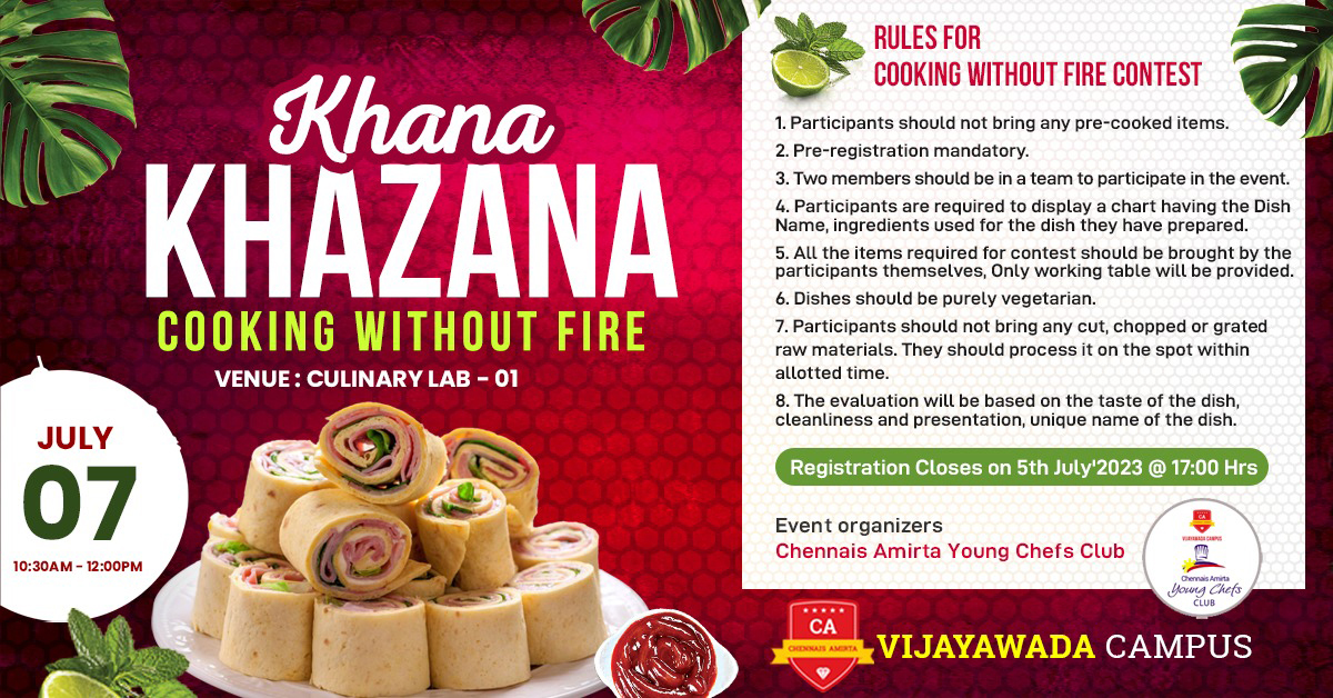 Fireless Cooking Challenge at Chennais Amirta!