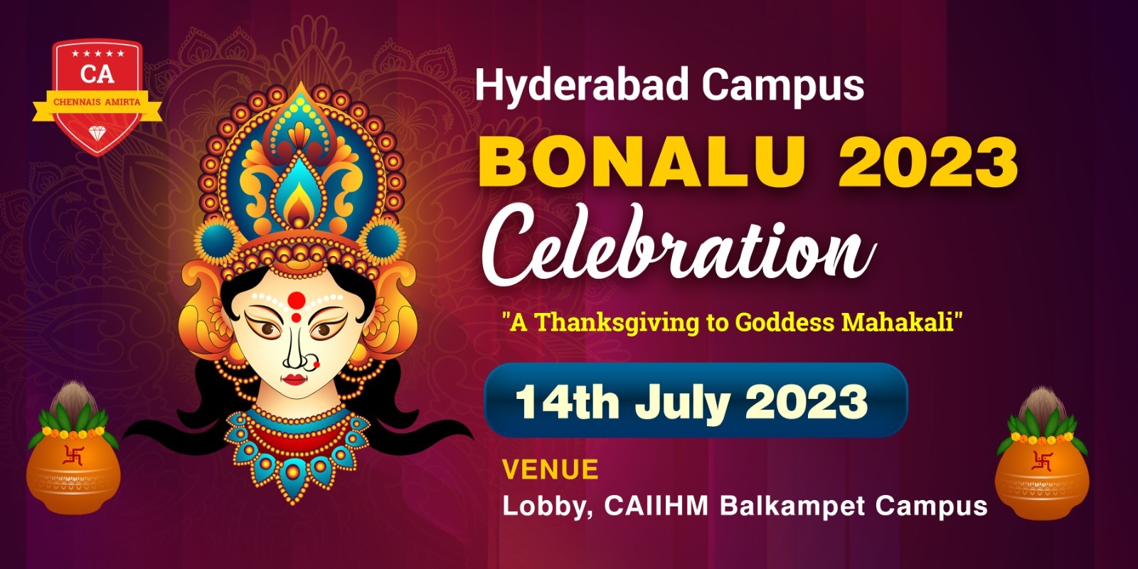 Bonalu Celebration at CAIIHM – Hyderabad Campus!