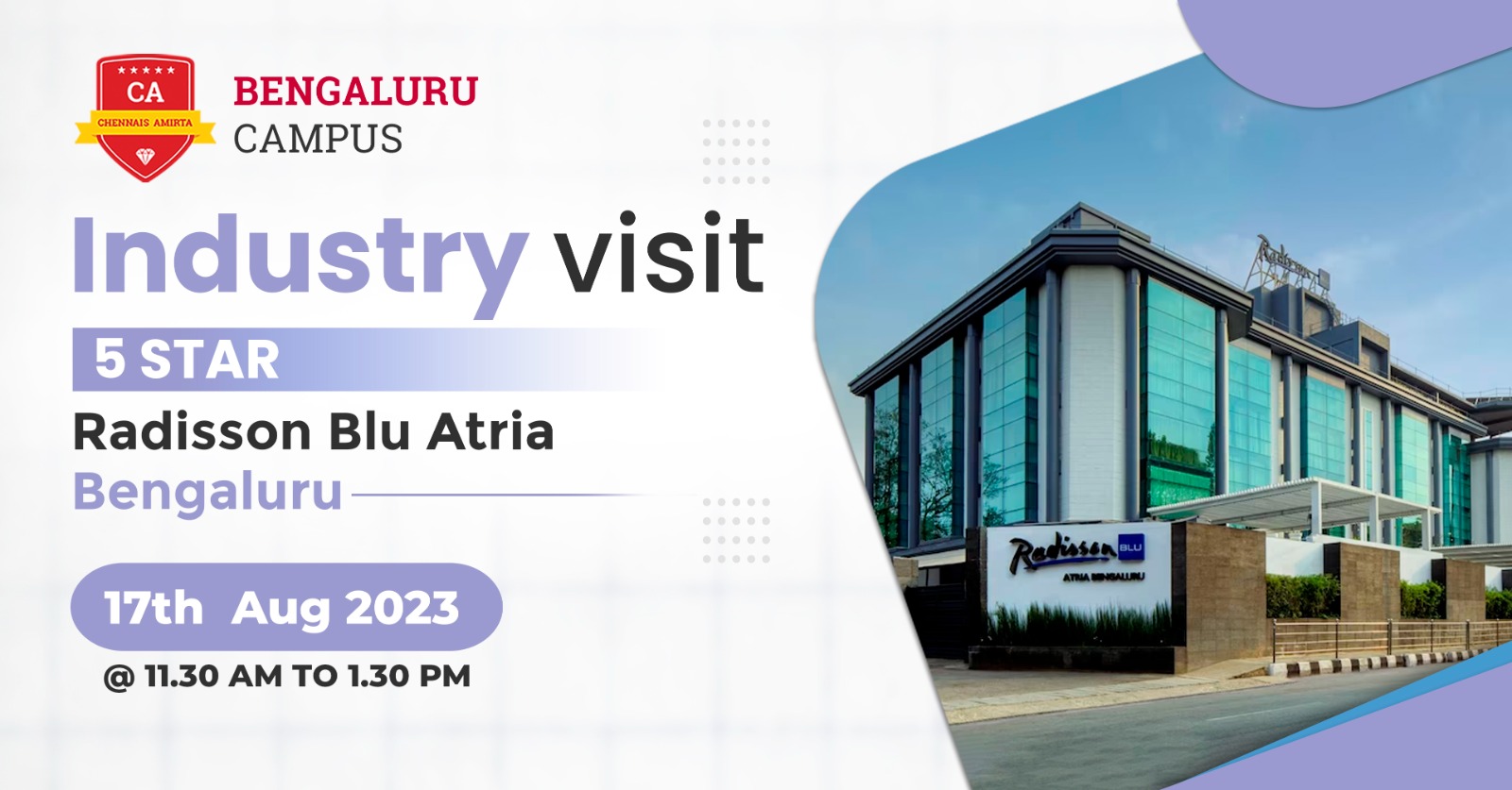An insightful industry visit to Radisson Blu Atria – Bengaluru