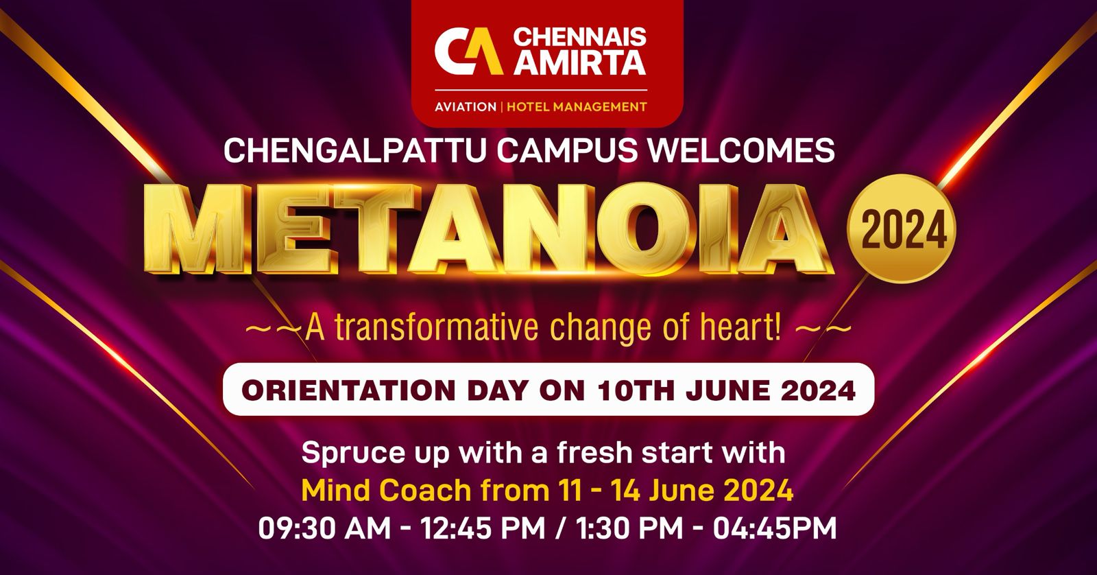 CHENGALPATTU CAMPUS WELCOMES METANOIA 2024