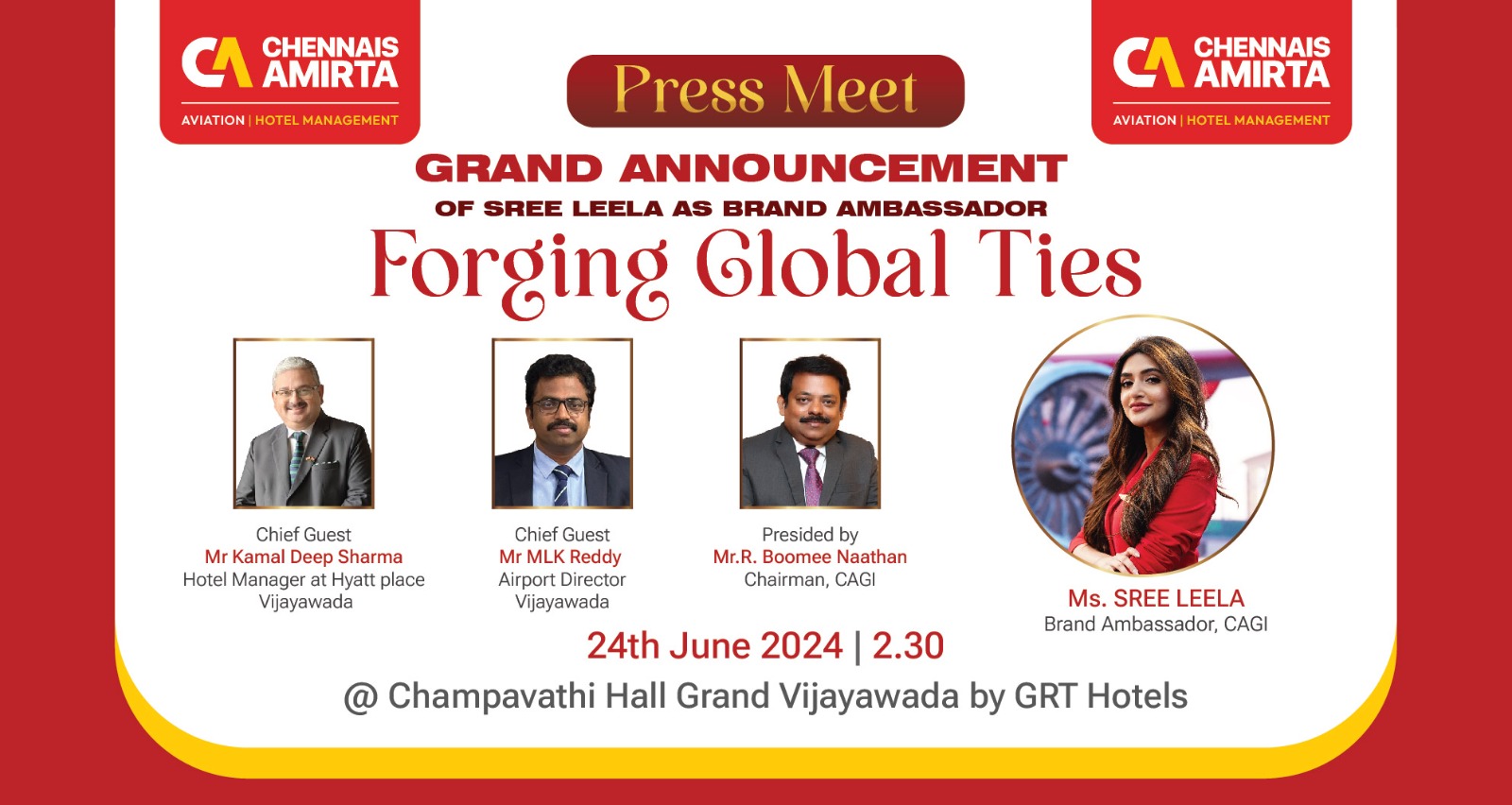 Grand Announcement of SreeLeela as Brand Ambassador – Forging Global Ties
