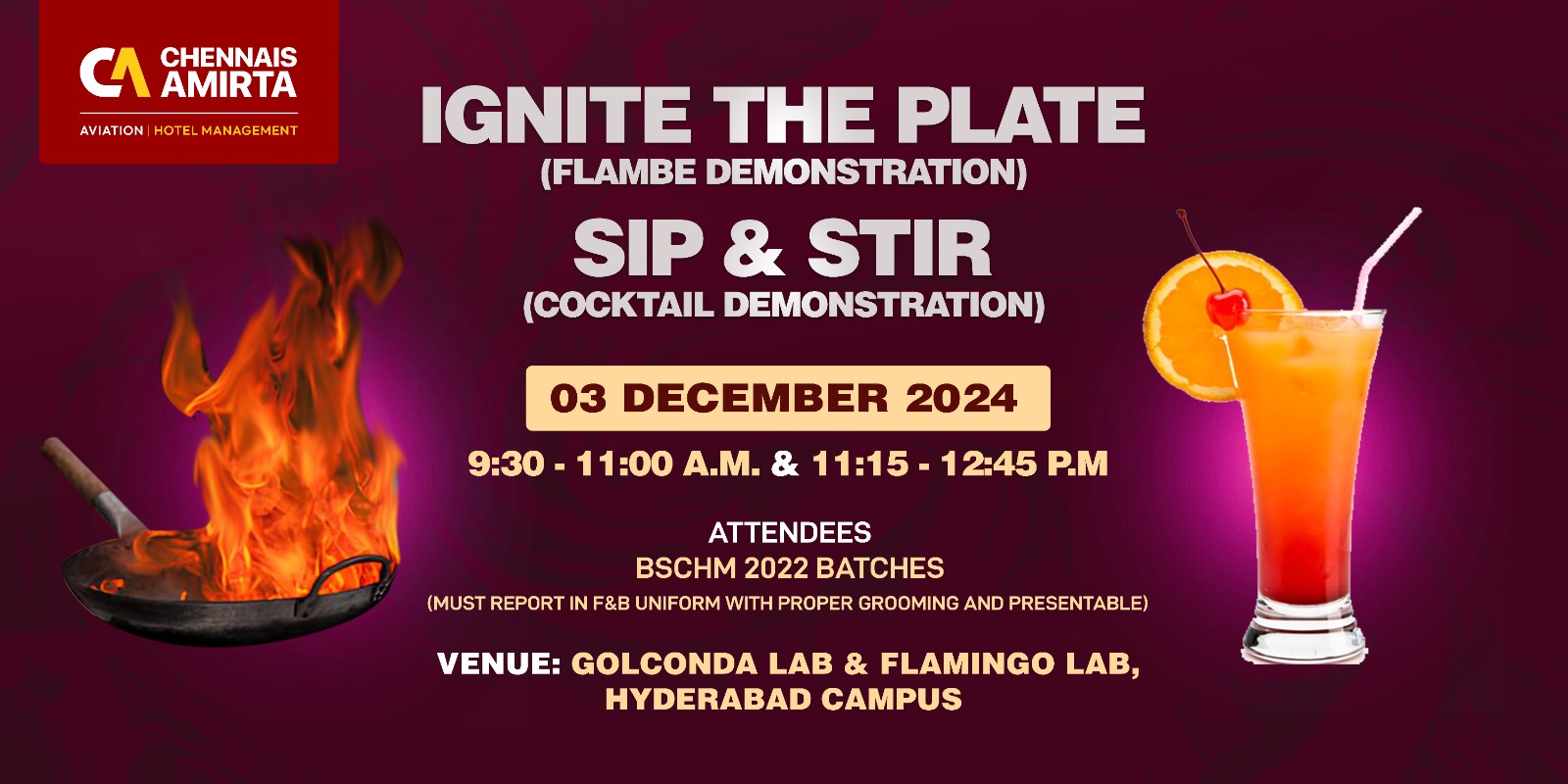 IGNITE THE PLATE — SIP & STIR