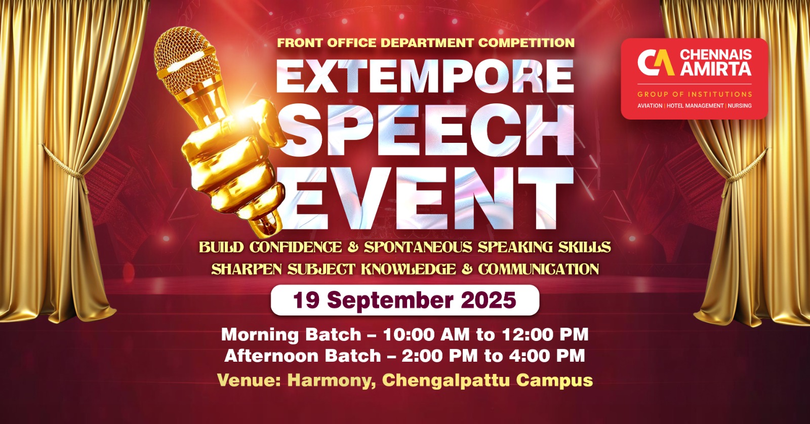 Extempore Speech Event @ Chennais Amirta